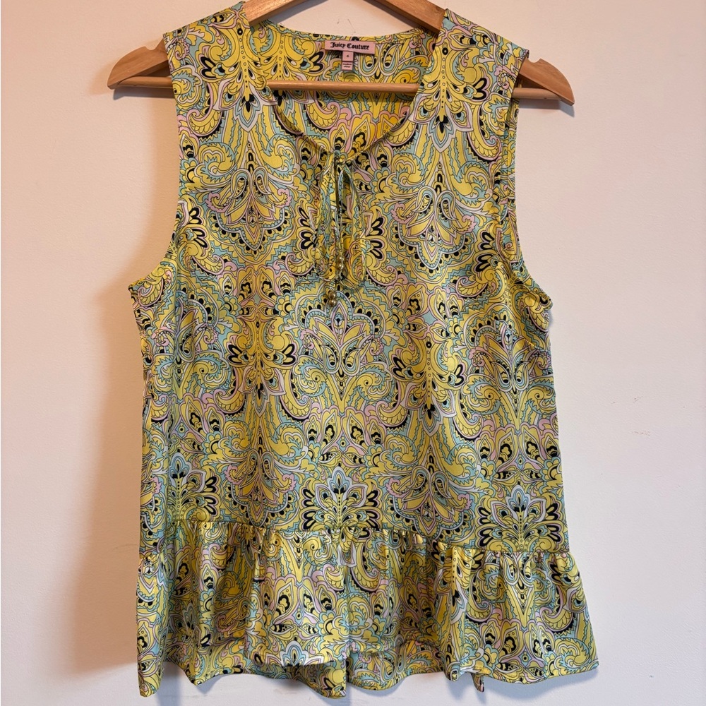 Juicy Couture paisley tank top blouse